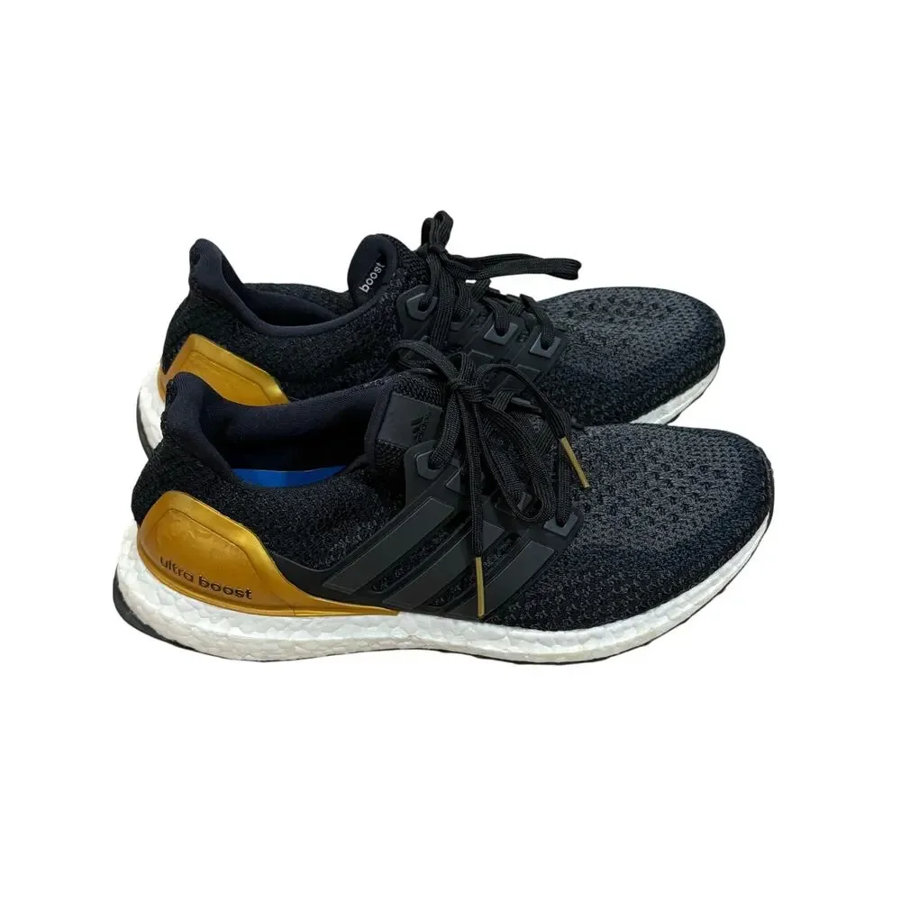 Adidas Ultraboost 2.0 Sneakers Men 7.5 Black White Gold NCAA UCLA Rare